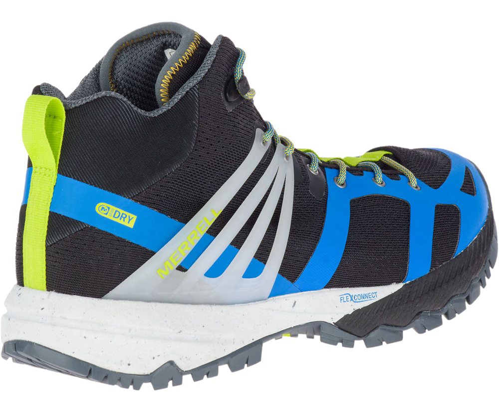 Merrell Hiking Boots Black/Blue/Green - MQM Ace Mid Waterproof - Mens 51IWHGCTJ